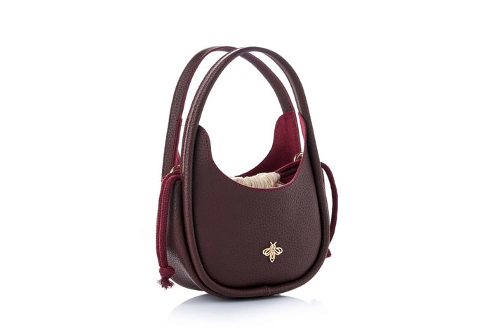 Lucky Bees Bolsa de Hombro Claret Red (Rojo Burdeos) en Cuero de Polivinilo Elegante y Versátil para Mujer